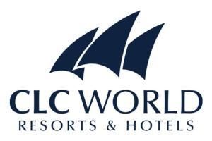 CLC World Resorts & Hotels logo with three navy blue sail shapes above the words “CLC WORLD” on a white background